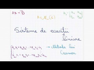 Systems of linear equations: Cramer's method - Grade 11