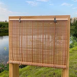 XIUXIU Bamboo Roller Shades Roman Shades for Window Roll Up Blinds for Home Light Filtering Indoor Outdoor Patio B 40"" Wx74 H, Colour B