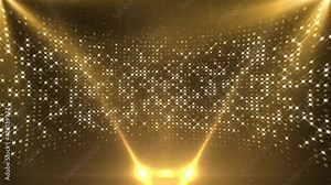 4K loop stage LED lighting Animation of new year dance celebration performance award party. Singing and dancing performance particle lighting show annual award presentation stage background