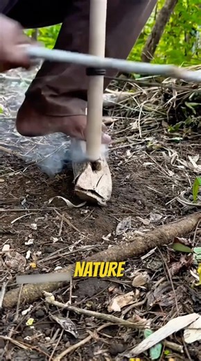 Ancient Fire-Making with Wood Friction 😳🔥