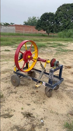 Perpetual motion machine through spring and flywheel | Energy conservation system