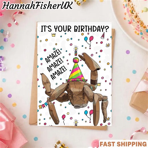 It's Your Birthday Rocky the Alien Birthday Card, Project Hail Mary Fan Art, Sci Fi Fandom - Etsy