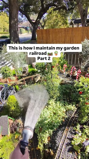 Bungalow Heaven Railroad on Instagram: "All the trees and plants need a lot of care to stay looking great! #modelrailway #gardenrailroad"