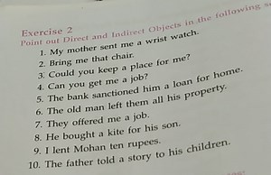 Exercise 2Point out Direct and Indirect Objects in the followi... | Filo