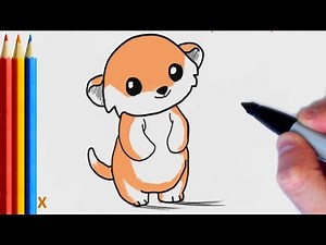 (fast-version) How to Draw Meerkat | Step by Step Tutorial For Kids