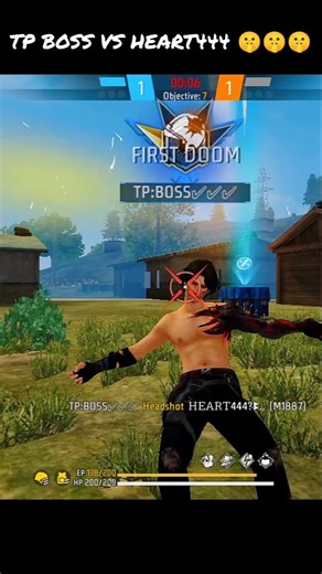 TP BOSS VS HEART 444 🤫💀😁 #freefire #foryou #ff #garenafreefire