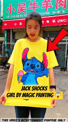 Jack Shocks Girl By Magic Painting🤯😱~ mini wood toy | woodworking art skills / hand crafts #shorts