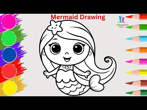 How to Draw a Cute Mermaid for beginners | Easy Mermaid Drawing with Step by Step | Drawing Tutorial