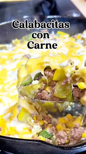 Nite Marquez on Instagram: "Calabacitas! Recipe: 1-lb ground beef (leave it out as vegetarian option) Dash of salt and paprika 1/2 cup water added to ground beef 1/2 a diced white onion 1-tablespoon minced garlic 1/2 cup corn kernels 1-Zucchini diced, 1 Mexican squash diced and/or 1-zucchini 1/2 cup diced green chile Handful of shredded cheese #calabacitas #southwesternfood #beef #greenchile #reels #yummy #foodgasm #dinner #comfortfoods #reelsinstagram #recipe #recipeideas #foodporn #foodblogger