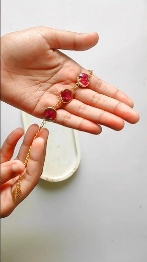 Resin bracelet making with real flowers🌹✨#resinart #bracelet #diy #craft
