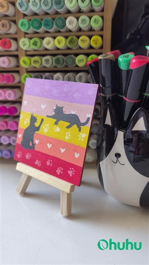 DIY Tutorial: Super simple mini wooden stand with Ohuhu acrylic markers ✨🖌️ Bold, opaque colours and smooth ink flow make decorating fun and easy. 🎨 Perfect for personalising tiny crafts and adding a splash of colour to any project! #ohuhu #OhuhuMarkers #Ohuhu #acrylicmarker #cozy