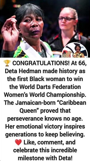 Deta Hedman Makes History at 66 | First Black Woman to Win WDF Women's World Championship #shorts