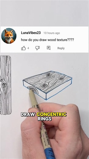 Drawing wood grain the easy way.