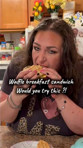 Waffle breakfast sandwich