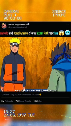 naruto and konohamaru chunni exam test reaction #kushina #minato #boruto #hinata #naruto #himawari