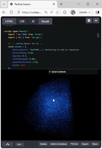 Animate Particles with three.js #js #shorts #shortvideo #viral #threejs