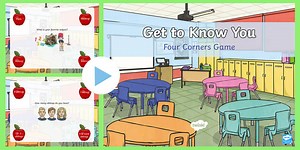 Back to School Four Corners Game PowerPoint & Google Slides for 3rd-5th Grade