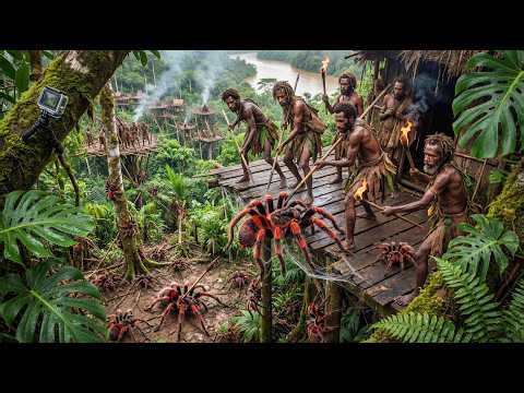 Korowai Tribe vs Giant Spiders: Battle for Survival in the Jungle