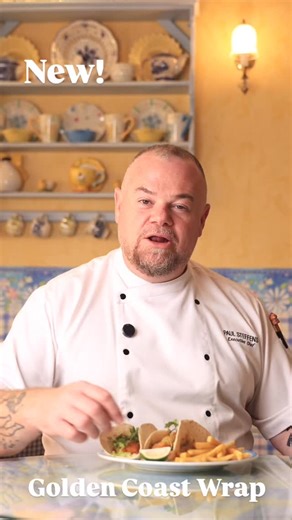 Golden Coast Wrap. A fiesta of flavours! Two crispy Panko-crusted Sea Bream fish fillets, layered in a warm soft flour tortilla, drizzled with zesty coriander & avocado aioli, with crunchy iceberg lettuce, juicy tomato & onion salsa, and garnished with fresh coriander. Served with your choice of French fries, mashed potatoes or chunky chips. RO 4.900 #muscatfoodbloggers #muscatwhereto #muscat #muscatfoodies #muscatoman🇴🇲🇴🇲🇴🇲 | D'Arcy's Kitchen