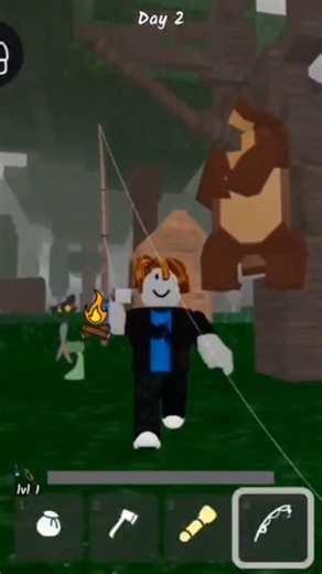 Noob got a chest near bear body🤡🤣Roblox 99night in the forest #roblox #roblox99nightsintheforest