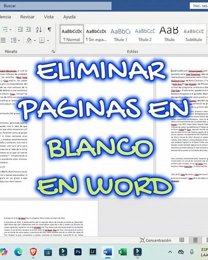 Eliminar páginas en blanco en Word 2024