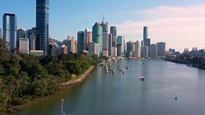 Aerial View Of Brisbane River & Brisbane Stock Footage SBV-338910550 - Storyblocks