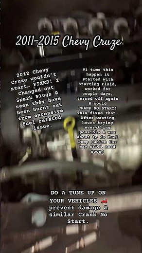 2011-2015 CHEVY CRUZE CRANK NO START FIXED ✅ #easy #diy #sparkplugs #tuneup #airfilter #fixedit #wow