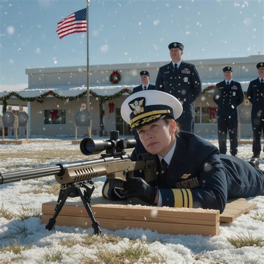 “The Admiral Tried Her .50 Cal Rifle—Only to See Her Hit 6 Targets in Seconds With Precision On a quiet winter morning at a U.S. training range, a 52-year-old admiral in a perfectly pressed Navy uniform stepped up to a weapon nobody expected her to touch. The Barrett .50 cal rested on the bench like a dare. Around her, younger officers whispered, betting on how badly “the desk officer” would miss. They didn’t know about the ranch in Montana. They didn’t know about the Marine sniper father who ma