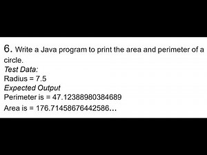 Java Program: Calculate and Print Circle Area and Perimeter with Test Data