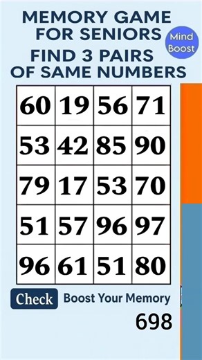 Daily Brain Exercise for Seniors – Easy Activity to Keep Your Mind Active | Match the Numbers