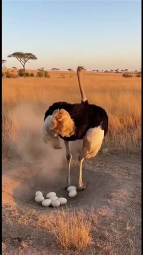 Rare Safari Footage: Ostrich Faces Lioness at Close Range