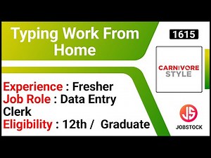 Typing Work From Home | Data Entry Clerk Jobs | Carnivore Style Jobs | Full Time Jobs