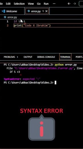 𝑺𝒚𝒏𝒕𝒂𝒙 𝑬𝒓𝒓𝒐𝒓 𝒊𝒏 𝑷𝒚𝒕𝒉𝒐𝒏? 𝑯𝒆𝒓𝒆𝒔 𝒕𝒉𝒆 𝑹𝒆𝒂𝒍 𝑹𝒆𝒂𝒔𝒐𝒏 !! #python