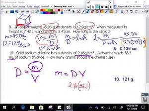 Density Worksheet #1 2019