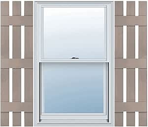 Builders Edge 12 in. W x 75 in. H Builders Edge, Standard Three Board Spaced, Board-n-Batten Shutters, Includes Matching Installation Spikes (Per Pair), 008 - Clay