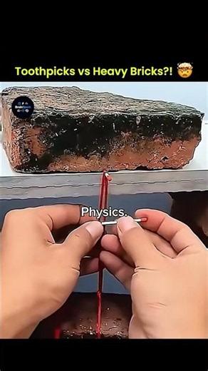 Sigma science 🔬 | Toothpicks holding BRICKS?! 😳🧱 | #science #physics #shorts