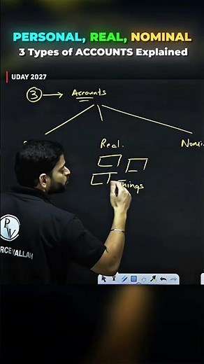 3 Types of Accounts Explained 😱 | Personal, Real & Nominal Accounts #pw #shorts #commerce