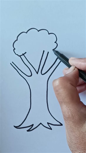 how to draw beautiful and easy tree 🌳🌲🌴with v