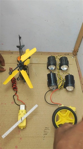 helicopter engine and four thoglight powering with use double DC motor rack and tyre _Dc Motor