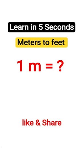 Meters to feet | meters to feet conversion | 1 meter to feet | m to ft #shortsfeed #shorts