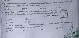 The length of a rectangular plot is 20 m more than its breadth.... | Filo