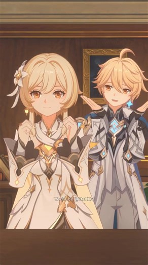 Lumine and Aether siblings behavior #genshinimpact