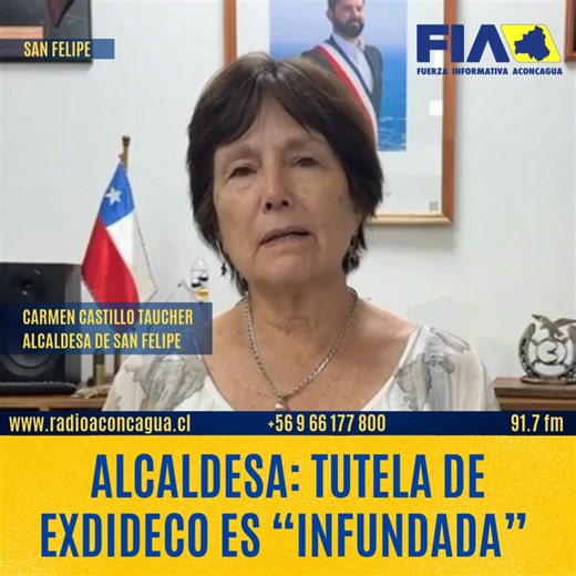 La Alcaldesa Carmen Castillo calificó como "infundada" la tutela laboral interpuesta en su contra por la destituida Directora de Desarrollo Comunitario (DIDECO) de San Felipe, Carolina López Silva. La máxima autoridad comunal aseguró que mantiene un compromiso irrestricto con el respeto a los derechos fundamentales y la dignidad de funcionarios y funcionarias. Señaló que, particularmente en el caso de López, es necesario recordar que ella ocupó un cargo de confianza, recibiendo siempre el trato 