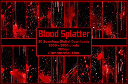 Blood Splatter Seamless Pattern Digital Download Tile Background Horror Wallpaper Commercial Use Texture Gore Digital Paper Blood Stain Art - Etsy