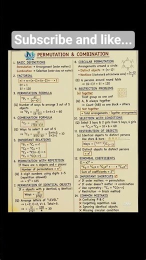 Permutation and combination basics. #grade11#math #learnmath #motivation#exam #mathsuccess #mathgym