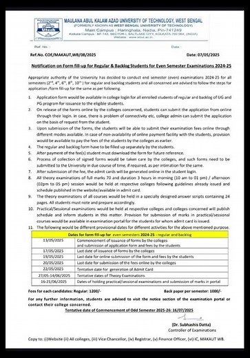 MAKAUT | Even Semester Form fill-up 2025 🔥 #makaut #makautsemester #exam #kolkata #form