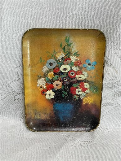 Vintage Serving Tray Floral Paper Mache - Etsy