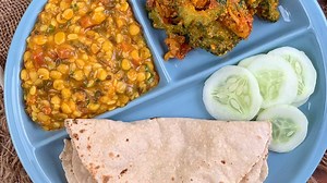 440K views · 327 shares | Here is a delicious Diabetic Friendly Meal Plate full of Sindhi flavors and it has some lip-smacking recipes such as Tidali Dal, Karela Bhaji, Jowar Roti and sliced Cucumber. It is a delicious and simple meal which is full of nutrition and keep you full for a long time. Recipes Link - https://www.archanaskitchen.com/taste-a-flavorful-sindhi-diabetic-meal-of-tidali-dal-karela-bhaji-and-jowar-roti | Archana's Kitchen | Facebook