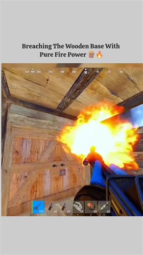 The Nexus TN on Instagram: "Intense Base Raid Action with Flamethrower in Rust Survival 🔥🎮 #Shorts #Rust #Gaming #Raid Raiding a base in Rust is always a pulse-pounding experience, but nothing beats the satisfaction of watching a wooden defense melt away under a flamethrower! 🔥 This video captures a perfect breach where fire becomes the ultimate weapon to bypass security and reach the loot inside. In the world of Rust, if you don't upgrade your wood walls fast, someone is bound to bring the h