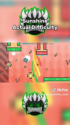 Sunshine Actual Difficulty in Geometry Dash Explained